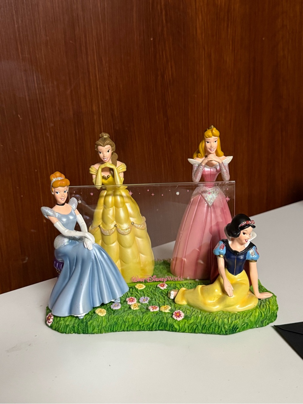 Vintage Walt Disney World Princess Photo Frame 3D Figurines